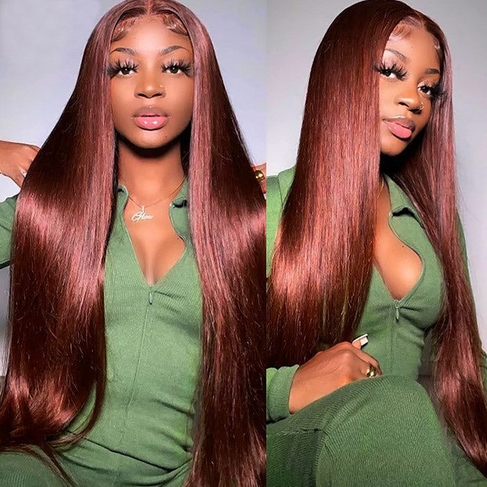 (Super Deal)Megalook 30inch #613 / P1b/30 Highlight/#4 Chocolate Brown Bone Straight Hair Undetectable Transparent Lace Wig