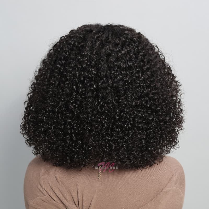 (Super Deal)EaseElle Series Minimalist 6 Inch Deep Part Hairline Glueless Lace Jerry Curly Bob Pre-Bleached Miny Knots Middle Part Closure Wigs