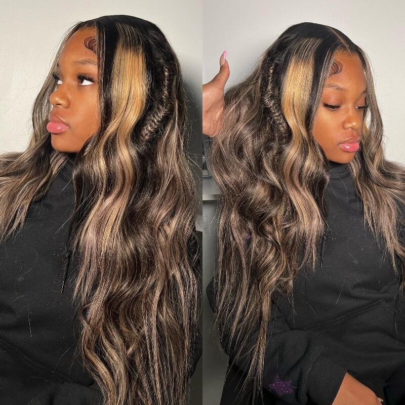 Pre Cut Lace | Upgrade Breathable Airy Cap Bleach Knots Balayage 13X4/6X5 Body Wave/Straight HD Lace Frontal Pre-plucked Easy Wear And Go Wig