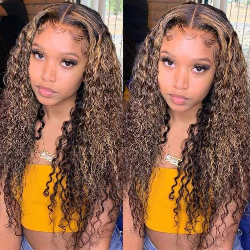 Beautifully Slayed Same Density 210% Deep Wave 4X4 5X5 13X4 13X6 Lace Frontal Highlight #4/27Wigs Transparent HD Lace Wigs