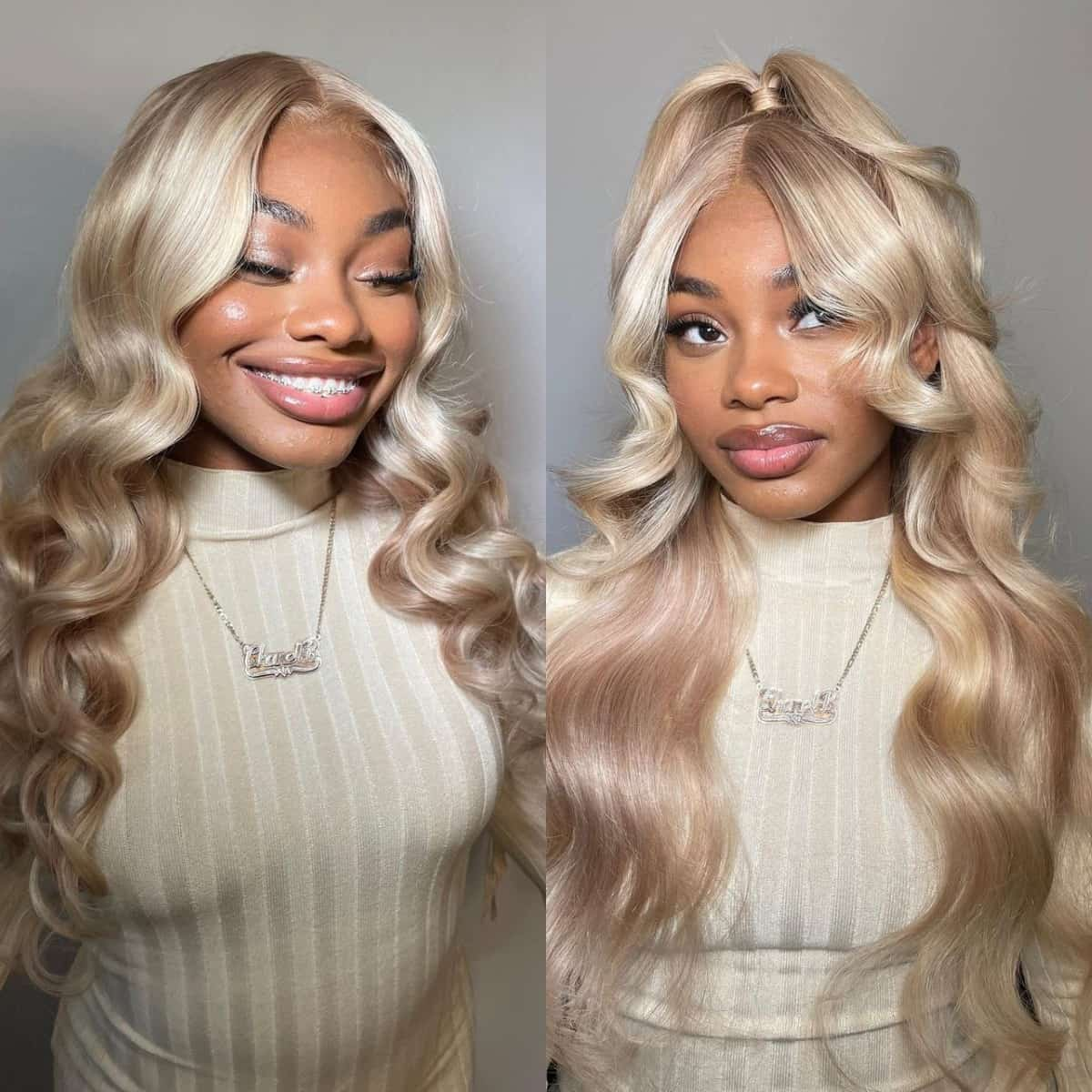 Megalook (Super Deal)30inch 13x4 Lace Front  Barbie Blonde / Balayage Highlight Bone Straight Hair Undetectable Transparent Lace Wig