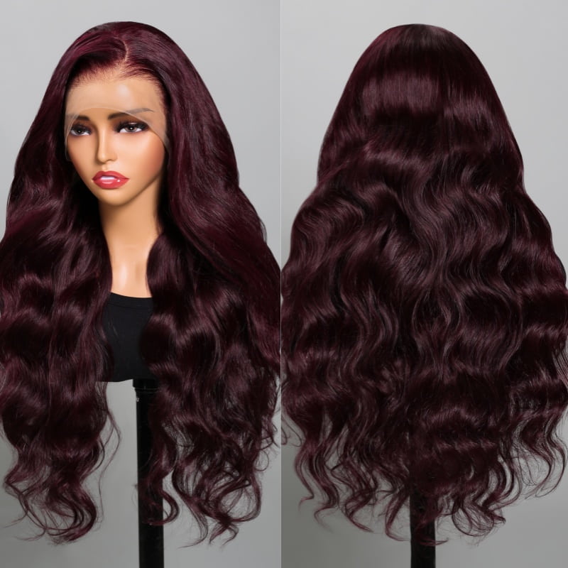 $100 OFF Code: MS100 |Hot&Pop Trendy Dark Purple Plum Colored 6x5 Glueless Lace Wear Go Body Wave Wig