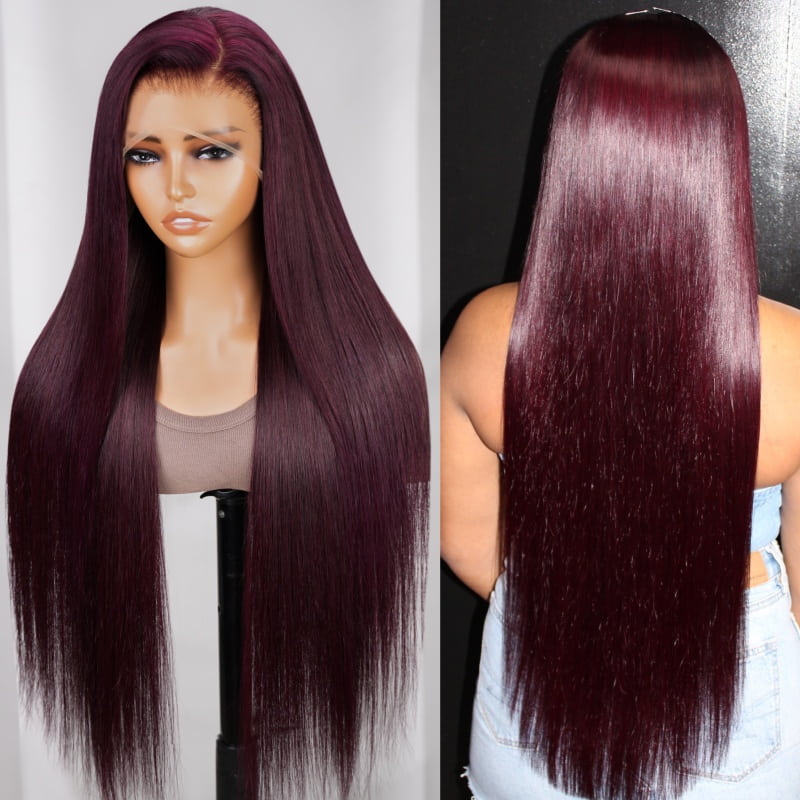 $100 OFF Code: MS100 |Hot&Pop Trendy Dark Purple Plum Colored 6x5 Glueless Lace Wear Go Body Wave Wig