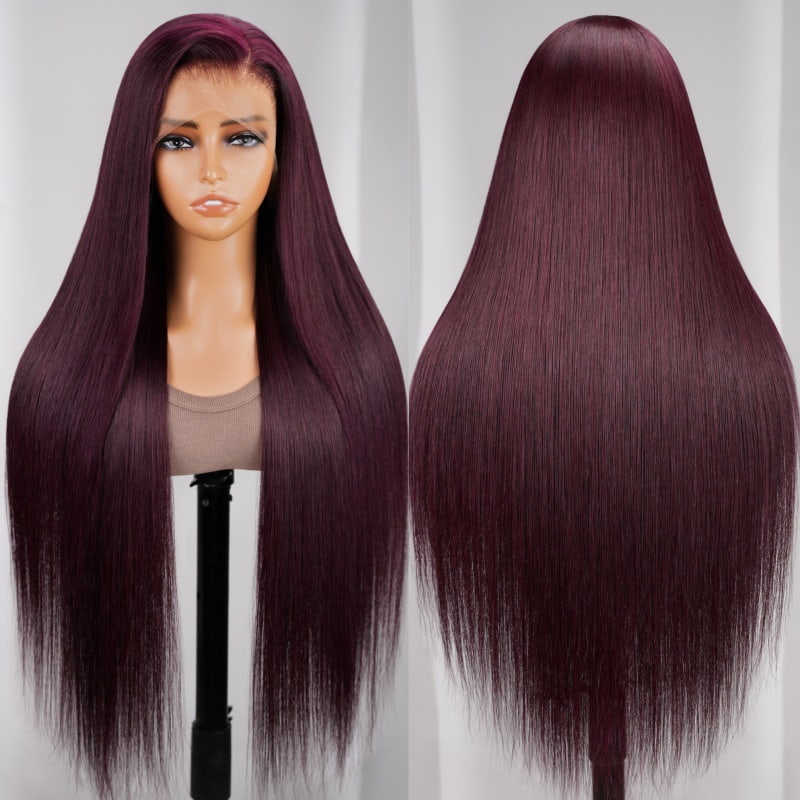 $100 OFF Code: MS100 |Hot&Pop Trendy Dark Purple Plum Colored 6x5 Glueless Lace Wear Go Body Wave Wig