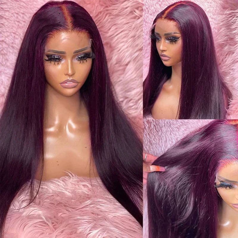 $100 OFF Code: MS100 |Hot&Pop Trendy Dark Purple Plum Colored 6x5 Glueless Lace Wear Go Body Wave Wig