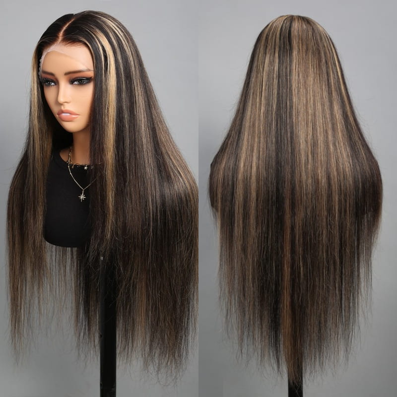 Pre Cut Lace | Upgrade Breathable Airy Cap Bleach Knots Balayage 13X4/6X5 Body Wave/Straight HD Lace Frontal Pre-plucked Easy Wear And Go Wig