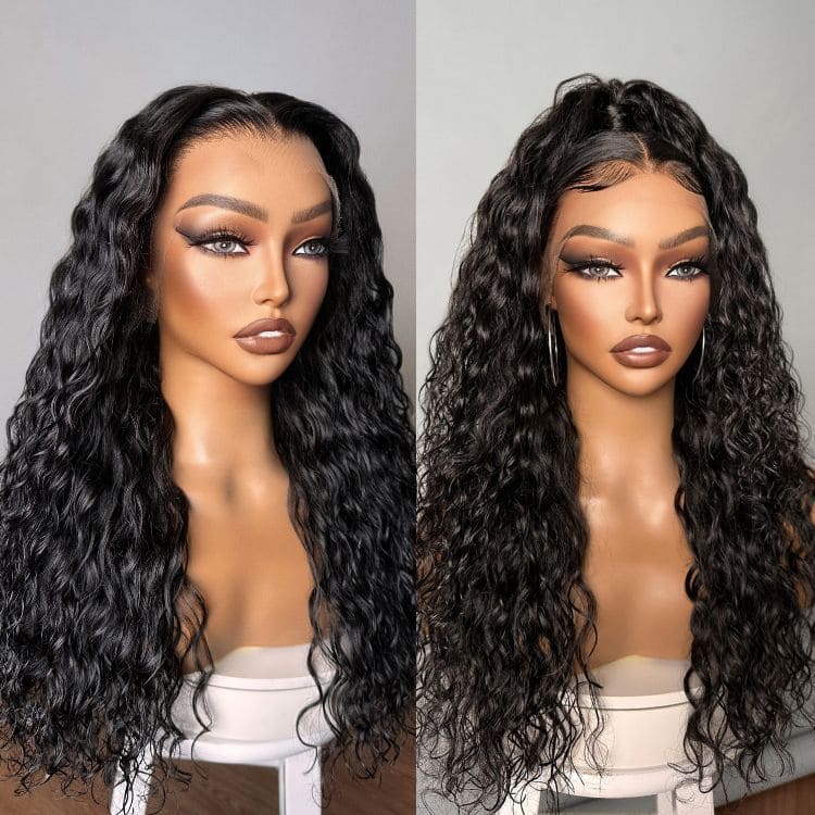 Pre Cut Lace | Glueless 6x5 HD Lace Wig Water Wave Human Hair Wear And Go Wig