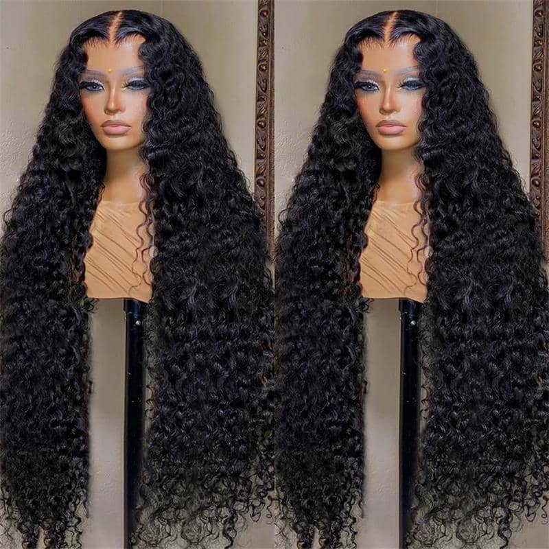 4x4/13x4 Crystal Lace Frontal Wigs Upgrade HD lace Pre Plucked Water Wave Hair Invisible Lace Wig 180% Density