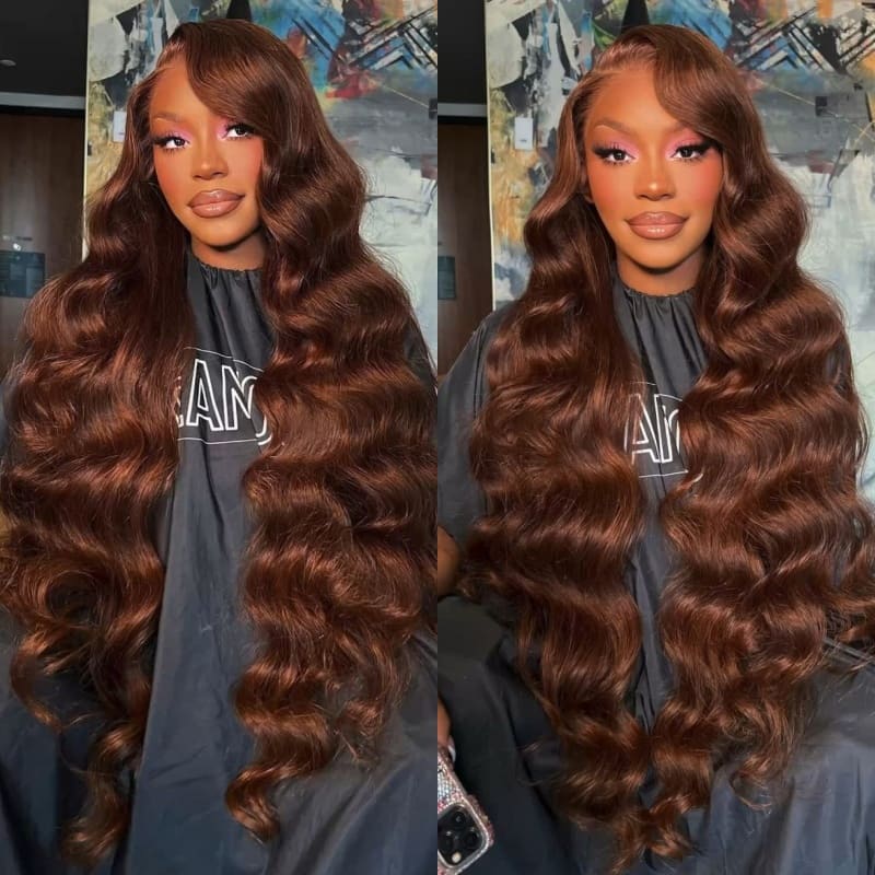 Special offer | 30inch = $199 Megalook 30inch #613 / P1b/30 Highlight/#4 Chocolate Brown Bone Straight Hair Undetectable Transparent Lace Wig