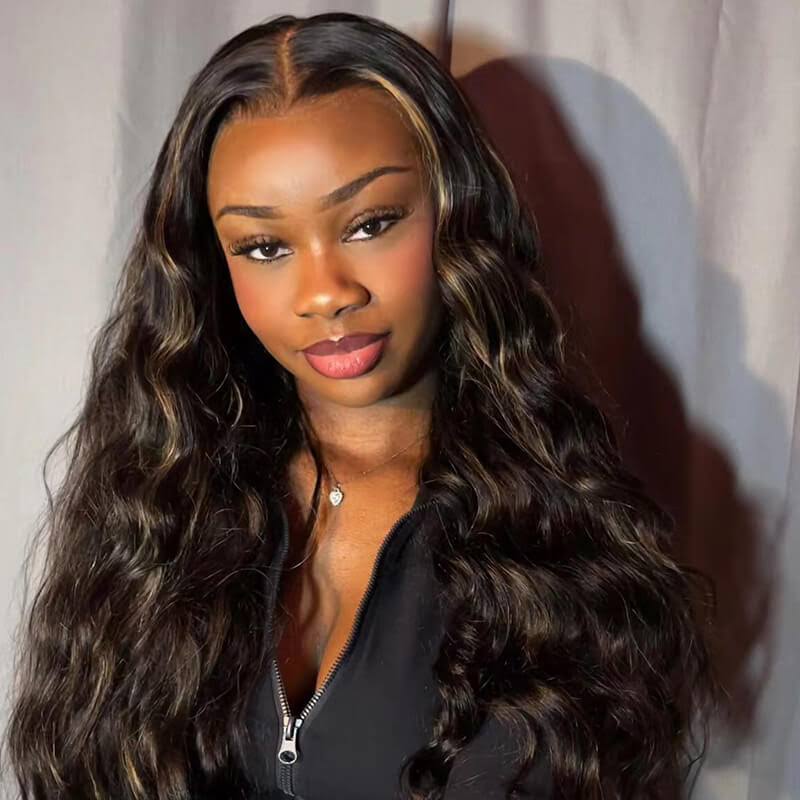 (Super Deal) $98.99 Highlight P27 Colored 4x4/13x4 Lace Frontal Body Wave/Straight Human Wigs