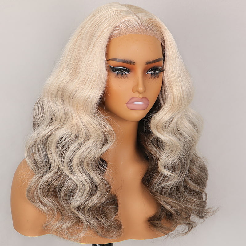 Megalook New Arrival Ombre Peekaboo Honey Blonde Wig 5x6 Loose Body Wave Glueless Lace Closure Human Hair Wigs(No Code Needed)