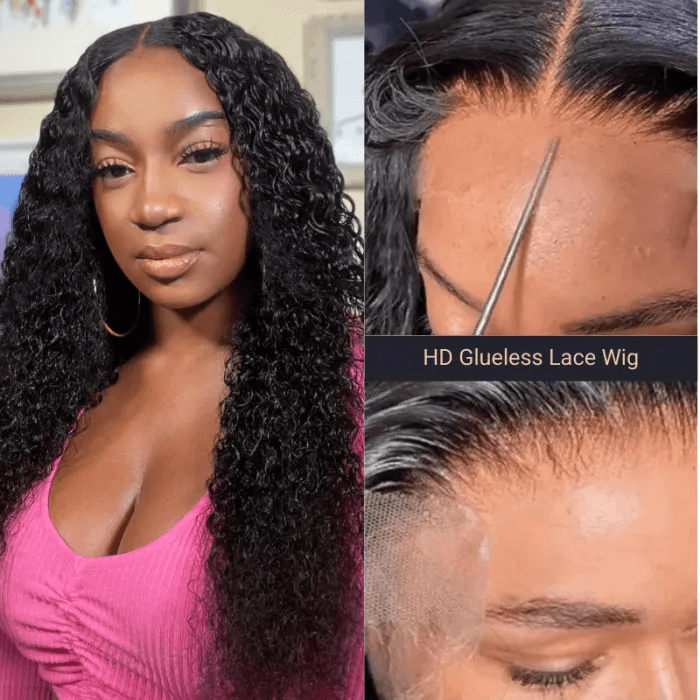 Megalook Upgrade 5x5 Crystal Lace Frontal Curly Wigs Real HD lace Pre Plucked 210% High Density Wigs