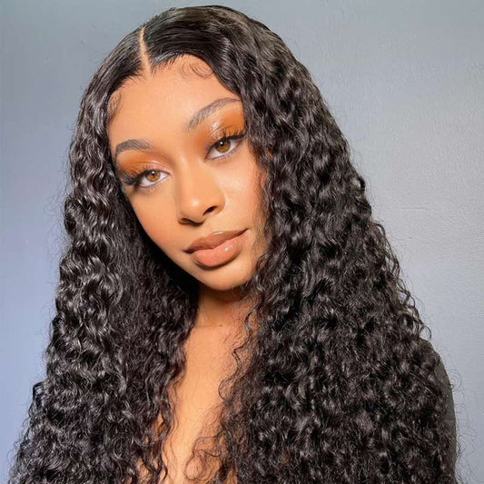 Megalook Transparent Curly Wig 13X4 Lace Front Wig 180% Density Human Wig Natural Hairline With Baby Hair