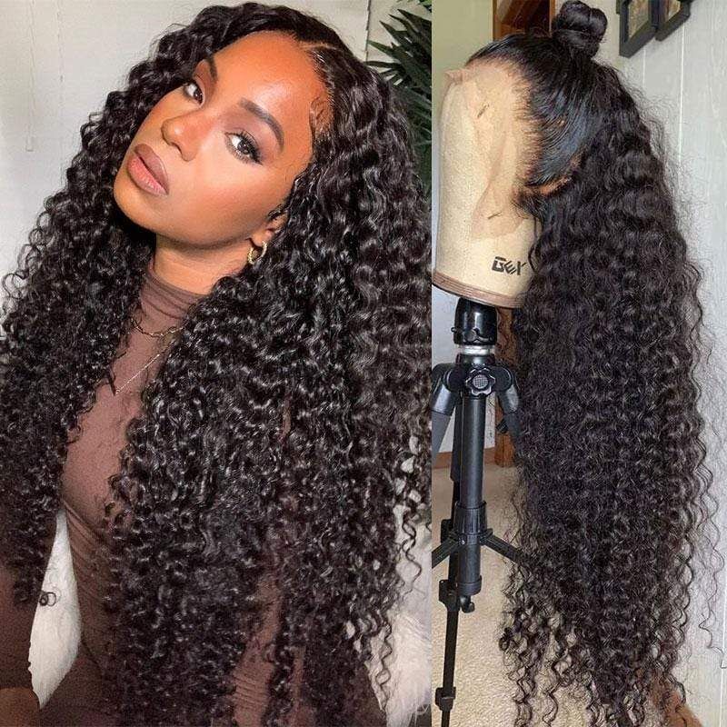 Megalook 3D Dome Cap Bleach Knots 13x4 HD Lace Wig Deep Curly Human Hair Easy Wear And Go Wig