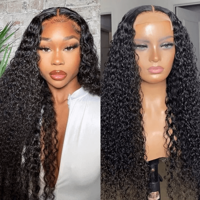 Jerry Curly Natural Black 180%/210% High Density HD Lace 5x5 Crystal Lace Closure Pre Plucked Wigs