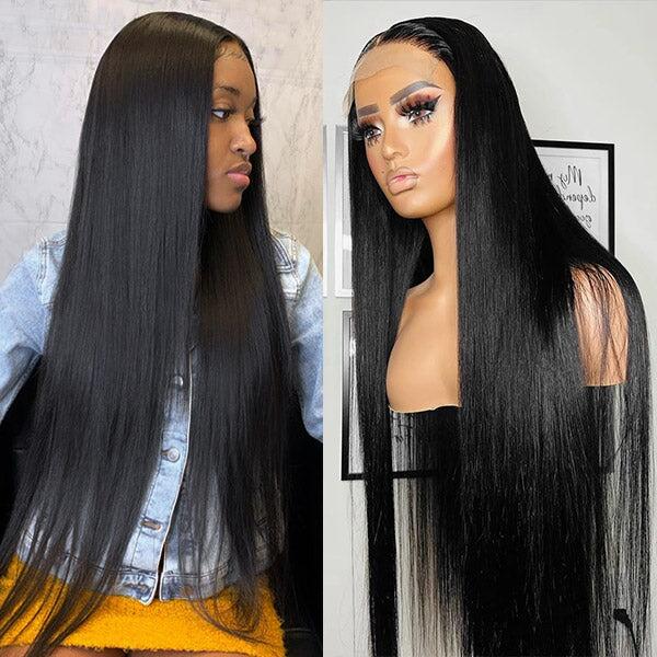 $109.9 22inch 4X4 Transparent Lace Closure Wigs Body Wave Wig Pre-Plucked With Baby Hair