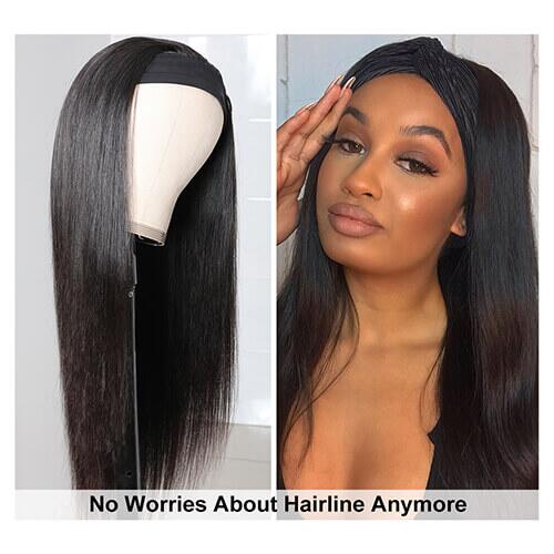 Affordable Headband Wig Non-Lace Straight Human Hair Wig