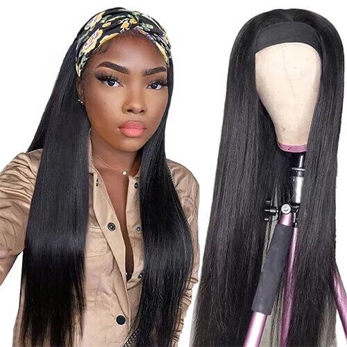 Affordable Headband Wig Non-Lace Straight Human Hair Wig