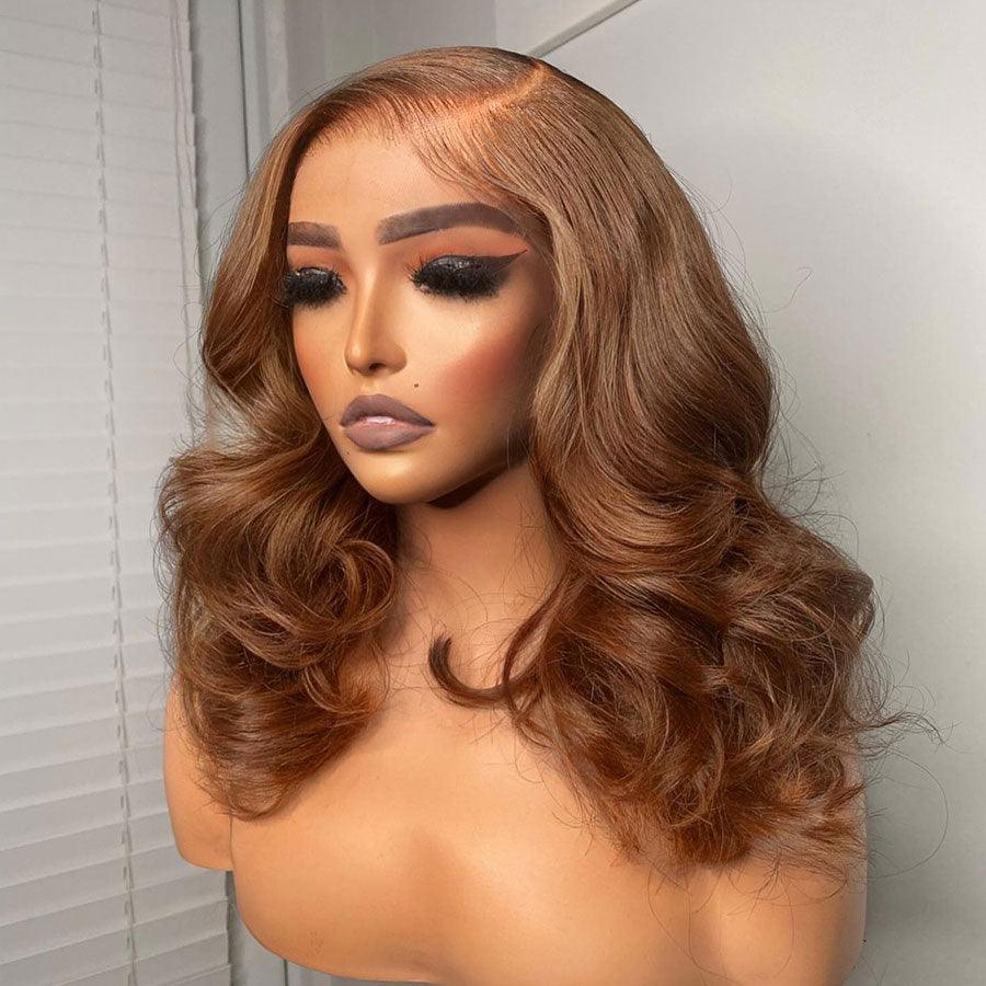 Upgrade 9X6 Wear Go Glueless Wig Honey Brown HD Lace Wigs Body Wave