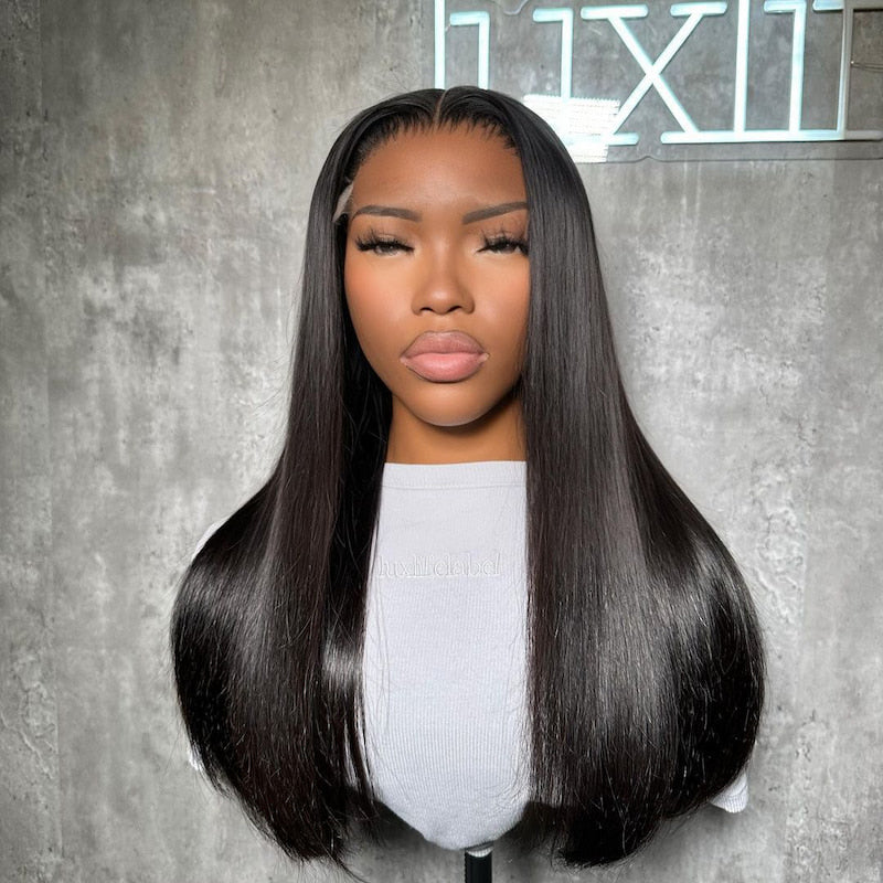 Megalook Best Quality SDD Bone Straight Transparent 13x4 Lace Frontal Wig Pre-bleached Pre-plucked With Natural Hairline