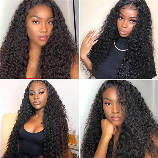 4x4 Deep Wave Lace Closure Wigs High Quality Human Hair Wigs