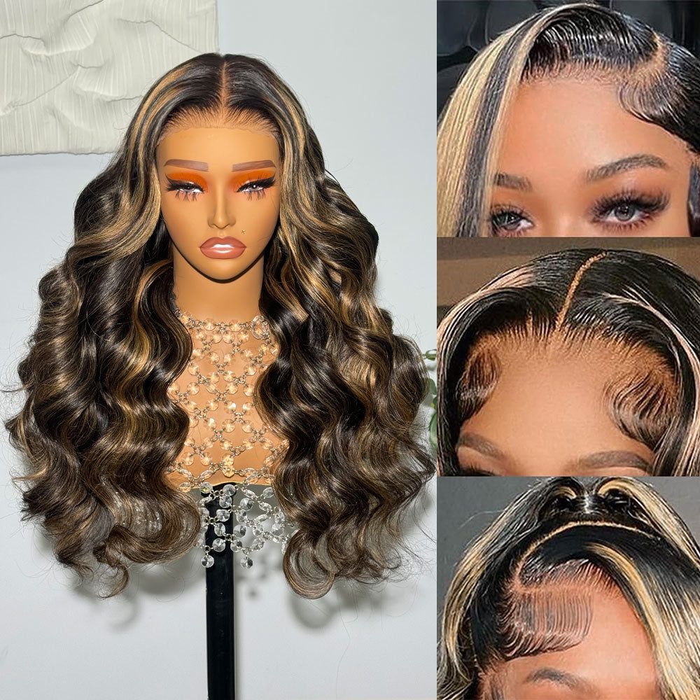 Pre Cut Lace | Upgrade Breathable Airy Cap Bleach Knots Balayage 13X4/6X5 Body Wave/Straight HD Lace Frontal Pre-plucked Easy Wear And Go Wig