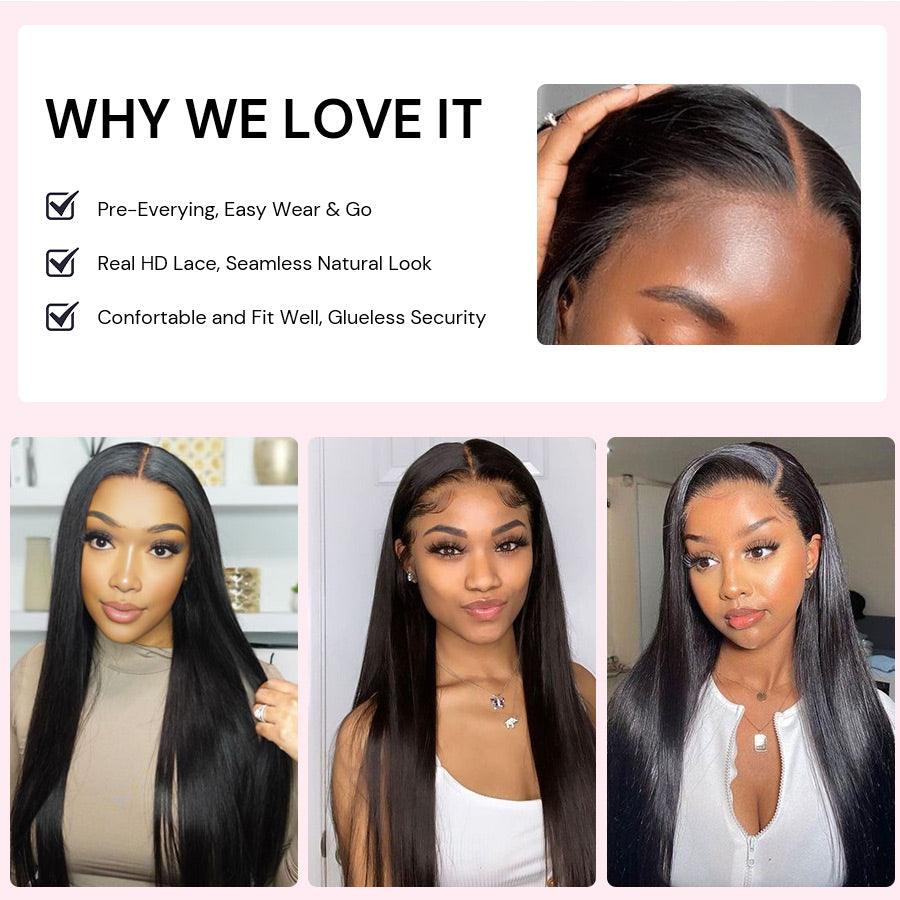 WOWANGEL 4/27# Highlight 9X6 Wear Go Glueless Wig Curl HD Lace Closure Wigs