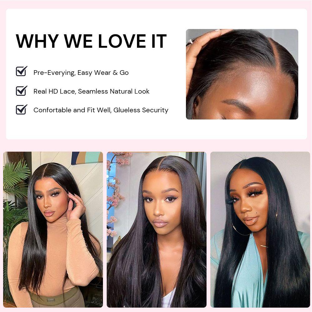 WOWANGEL 99J Burgundy 5X5 HD Lace Closure Wig Straight Glueless Wigs