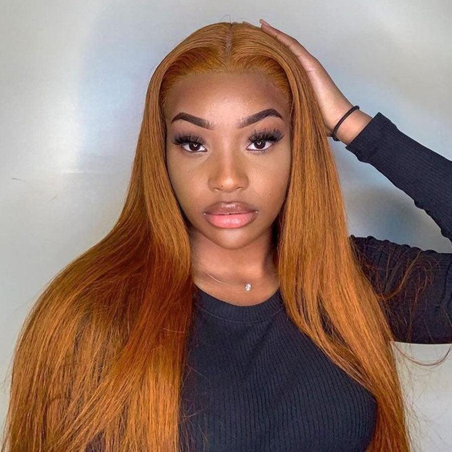 WOWANGEL 9X6 Wear Go Glueless Wig Ginger Color Straight HD Lace Wigs