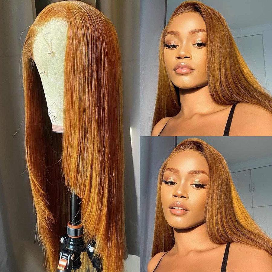 WOWANGEL 9X6 Wear Go Glueless Wig Ginger Color Straight HD Lace Wigs