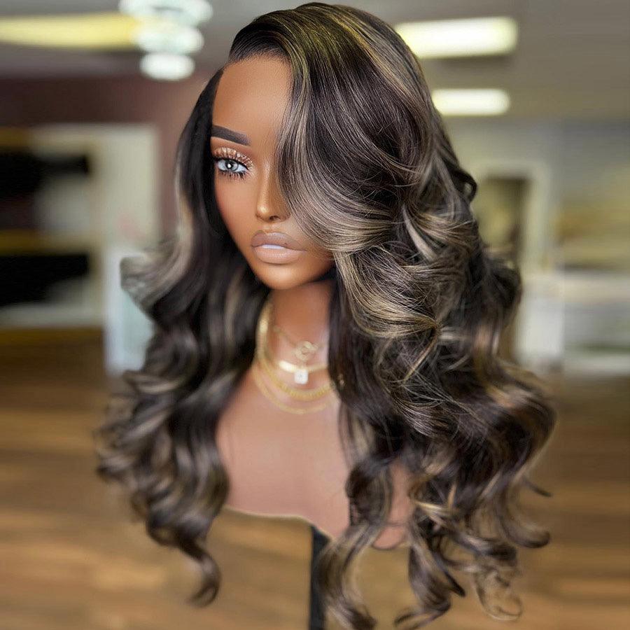 WOWANGEL Ash Blonde Highlight HD Lace Closure Wig Glueless Wear & Go Wig