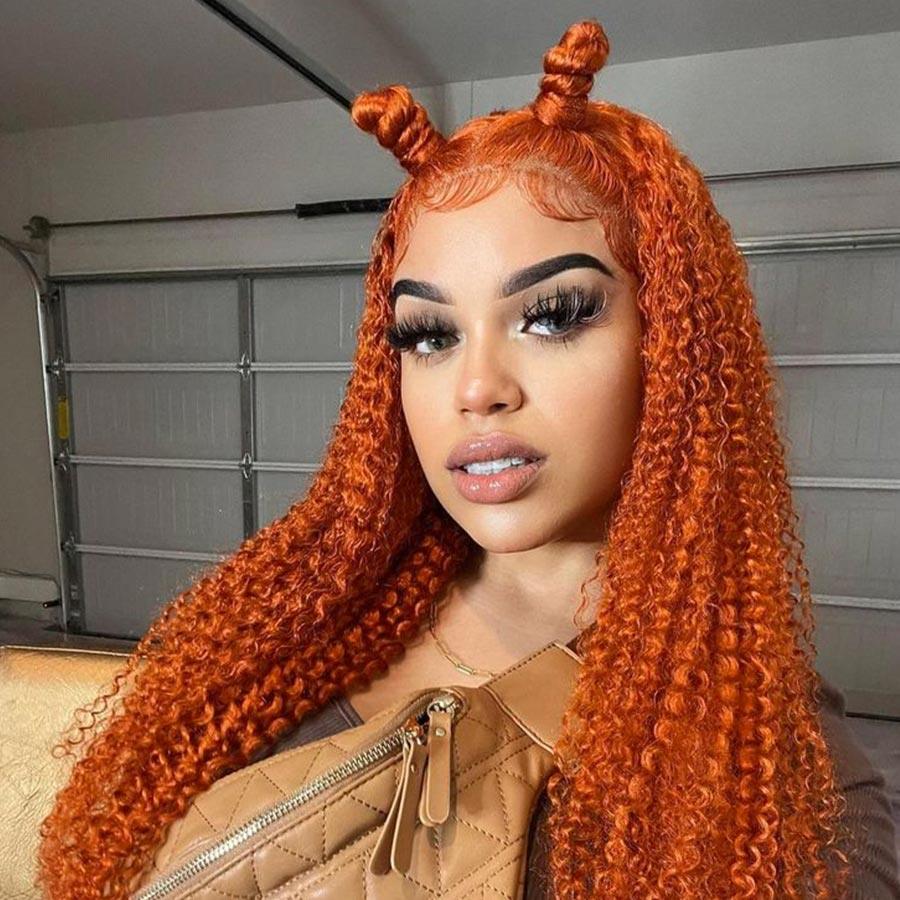 WOWANGEL Ginger Orange Curly 9X6 Wear Go Glueless Wig HD Lace Wigs