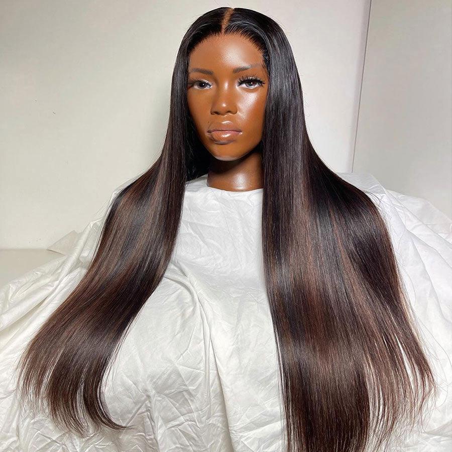 WOWANGEL Highlight 5X5 HD Lace Closure Wig Straight Wear & Go Wig