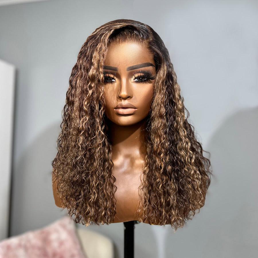 WOWANGEL Highlight Curly 5X5 HD Lace Closure Wig Wear & Go Glueless Wig