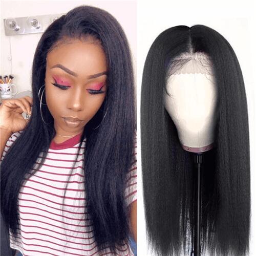 Megalook Bogo Free Yaki Straight/1BP30 Body Wave Human Hair Wigs 4x4 Lace Closure Wigs Natural Hairline Preplucked With Baby Hair